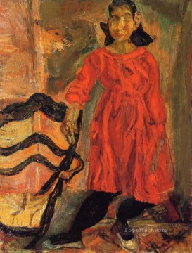 チャイム・スーティン Painting - 赤い服を着た少女チャイム・スーティン